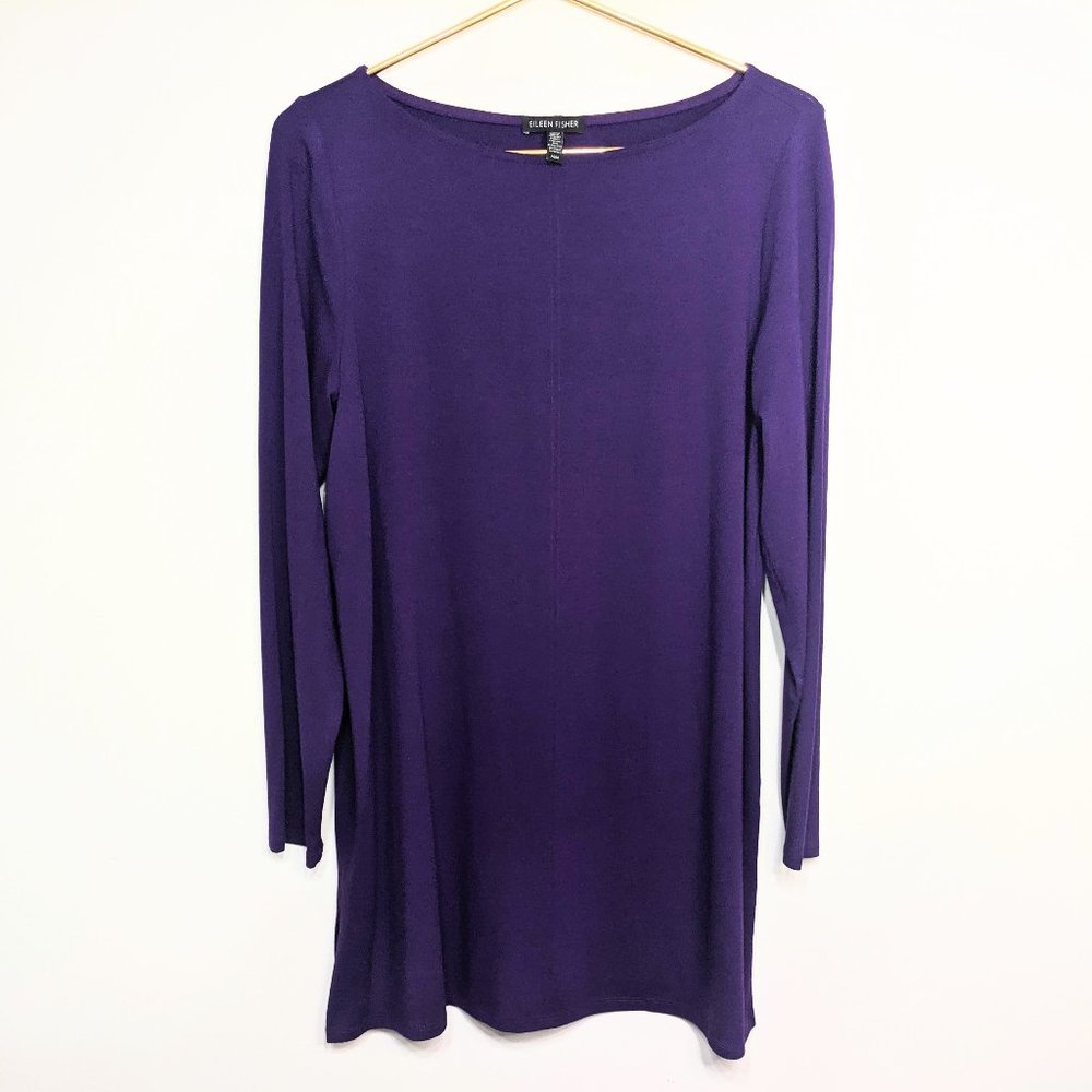 Eileen Fisher Long Sleeve Purple Dress Medium